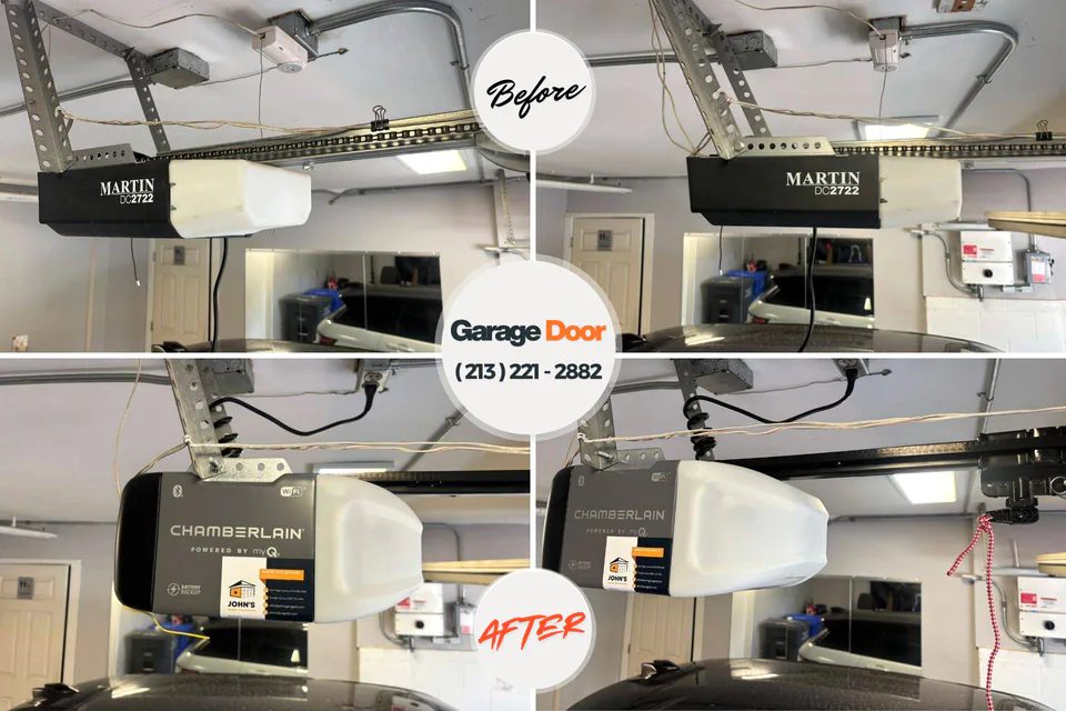 Before and after: garage door repair Oakwood, GA